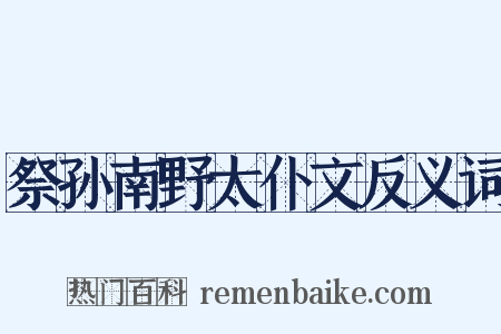 祭孙南野太仆文反义词是什么意思的图片